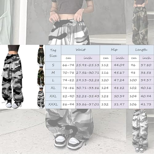 SDBRLD Wide Leg Cargo Sweatpants Women Camo Design Y2K Trendy