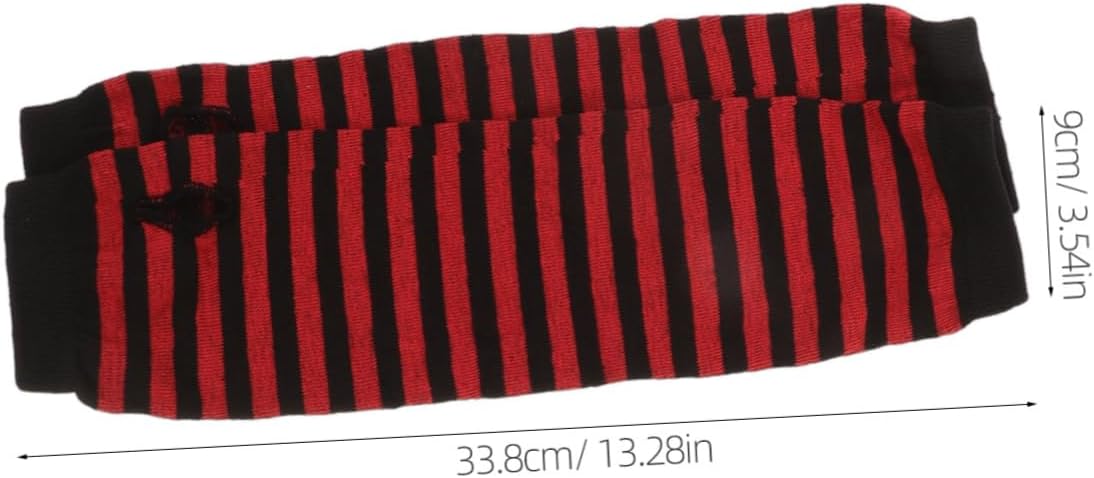 Ipetboom Women Striped Fingerless Gloves with Elbow Warmers