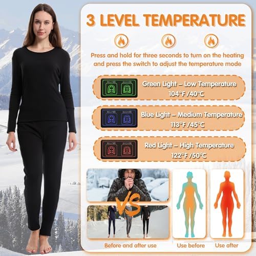 Warm EssentialVersatile Womens Electric Thermal Underwear for Hunting Motorcycling