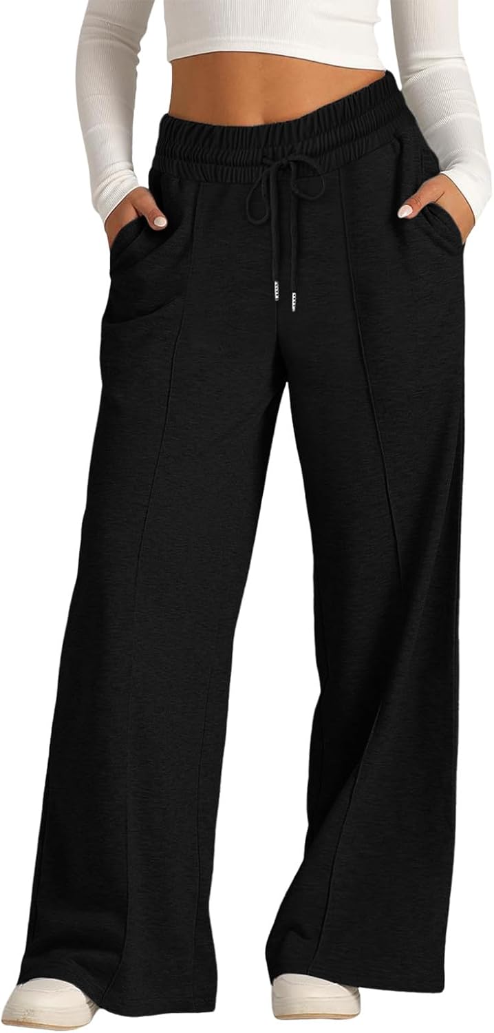 Mens Wide Leg Flared sweatpants with drawstring