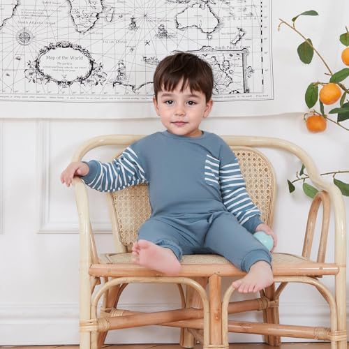Front-Load 2-Piece Toddler Winter Outfits with Stripe Design