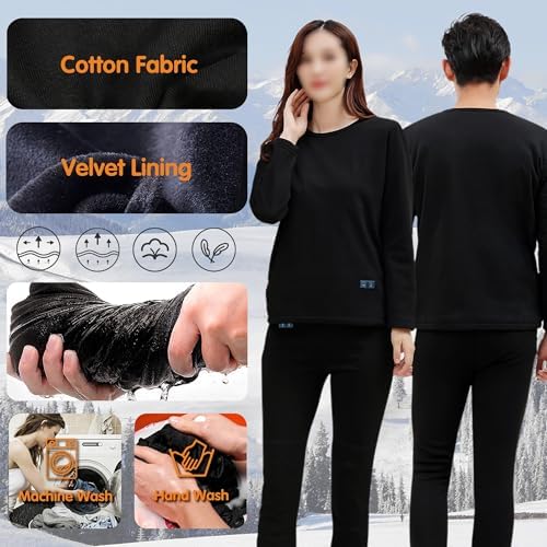 YANYNGS Electric Heat Underwear for Men Women - Thick Thermal Set
