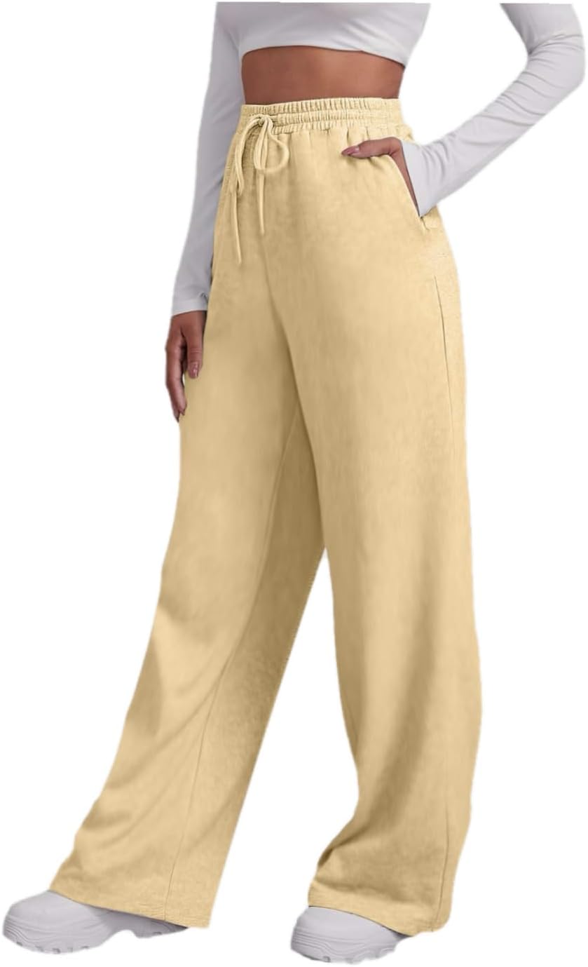 DSODAN Womens Cargo Sweatpants Wide Leg Fleece Y2K Pants for Women