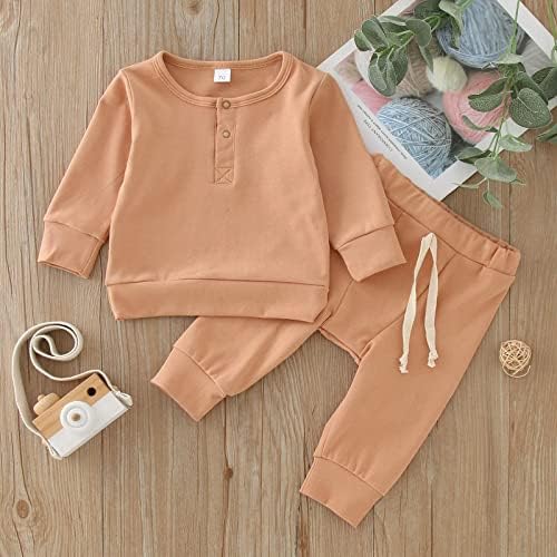 Generic Boys Girls Long Sleeve Crewneck Sweatshirt Elastic Waist Pants Set