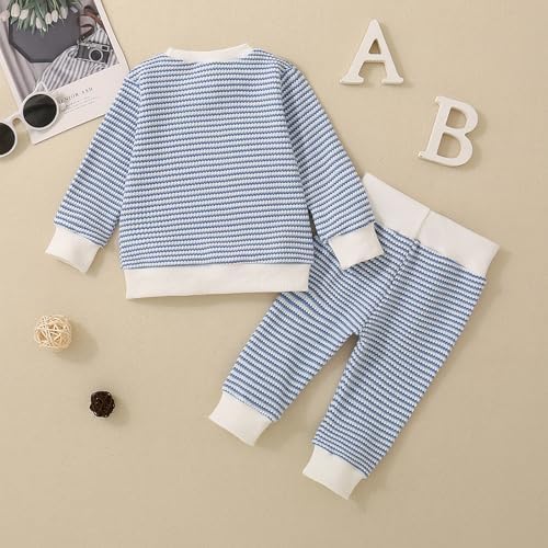Machine Washable Toddler Boys Outfit Waffle Stripe