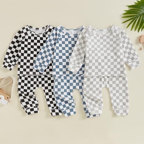 Karesoull Baby Toddler Checkered Premium Cotton Blend Fashionable Pants Set