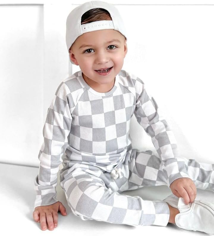 Karesoull Baby Toddler Checkered Premium Cotton Blend Fashionable Pants Set