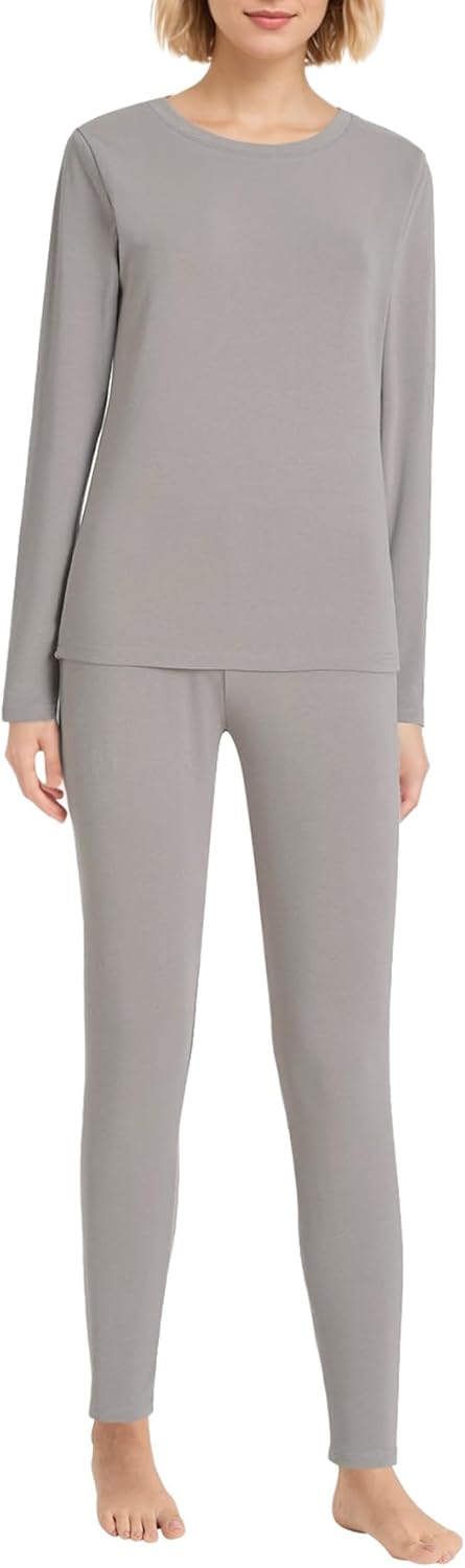 Latuza Womens Petite Thermal Underwear Set - Fleece Lined Long Johns