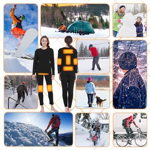 Thermal Underwear for Women Heated Set for Hunting Camping More