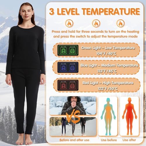 Womens Heated Thermal Set for Cold Weather Comfort