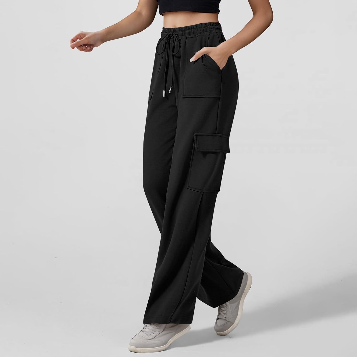 ADHOWBEW Womens Cargo Sweatpants