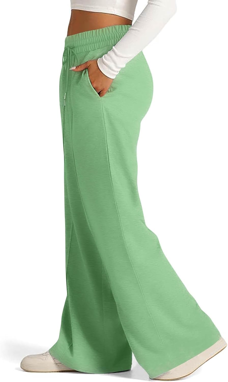 High Waisted Solid Flare Jogger Pants