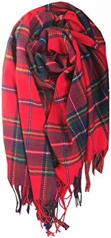 Wander Agio Womens Fashion Long Shawl Big Grid Winter Warm Lattice Large Scarf