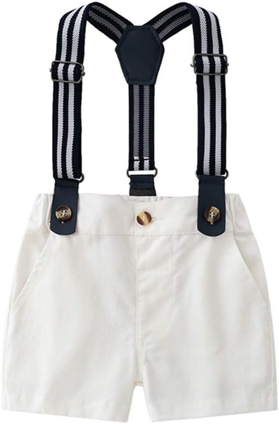 Infant Gentleman Sets Bow Tie Plaid T-Shirts Overalls 0-3 Years