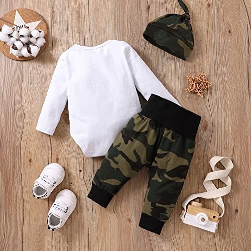 Comfortable Camouflage Romper Set for Newborn Boys