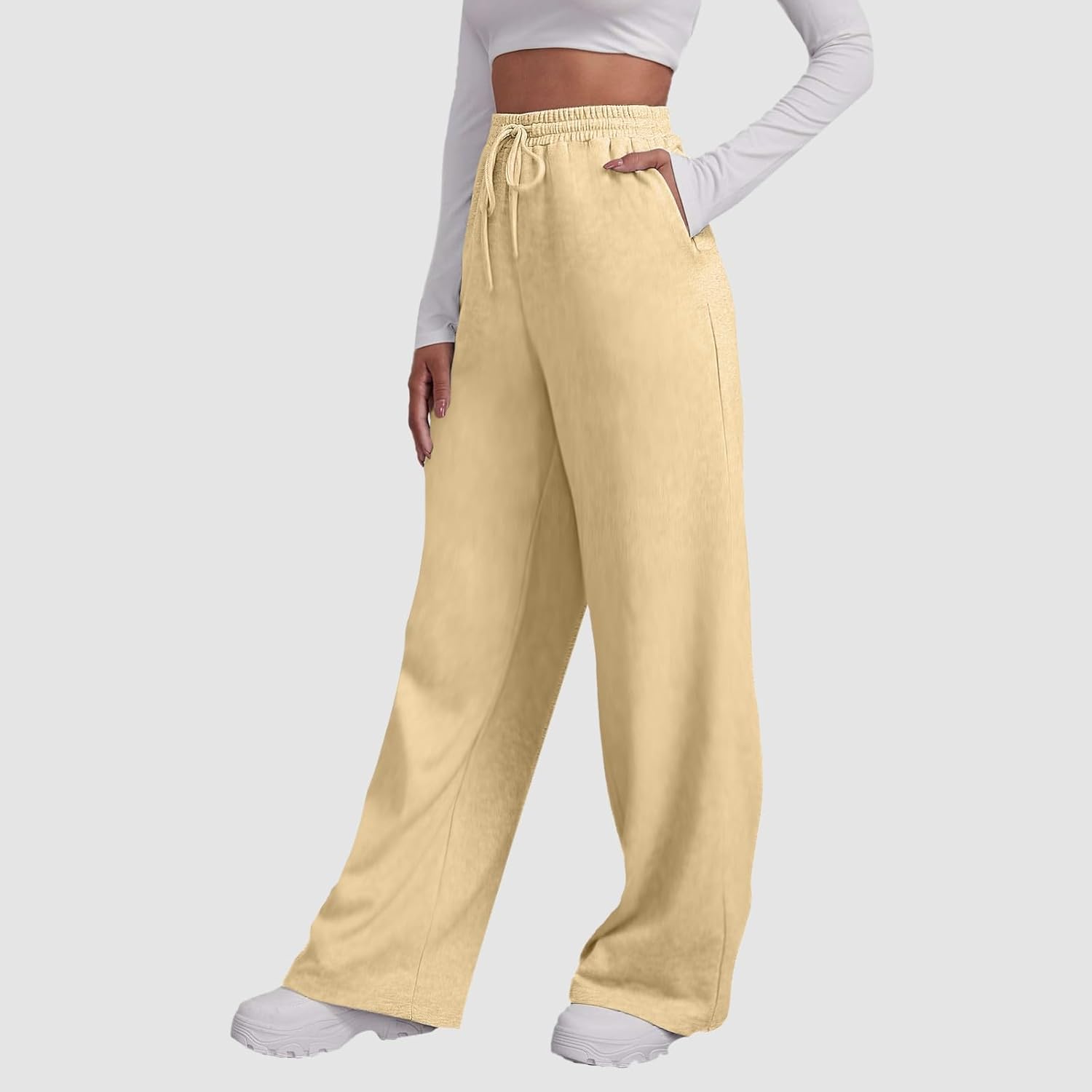 DSODAN Womens Cargo Sweatpants Wide Leg Fleece Y2K Pants for Women