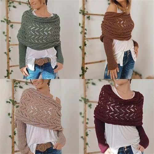 VYOYAO Knitted Cable Survash Wrap for Women Cold Weather
