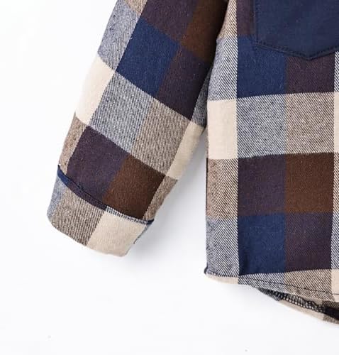 FOCICI Toddler Boy Plaid Button Down Jacket