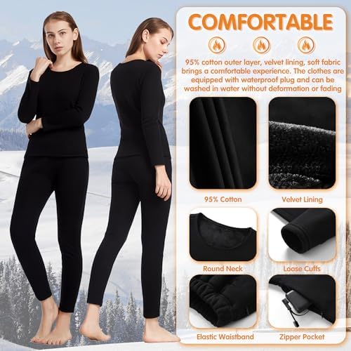 YANYNGS Heated Top Women 16 Zones Thermal Cycling Baselayer