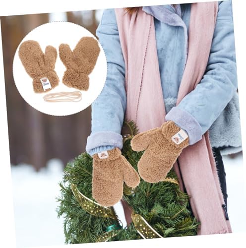 Best Womens Cartoon Plush Winter Gloves Long Warm