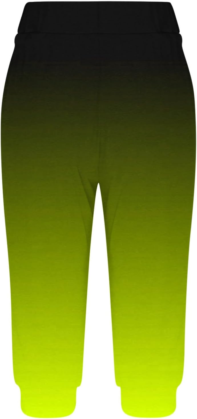 TANGNADE Womens Capri Pants Loose Drawstring High Waisted Sweatpants
