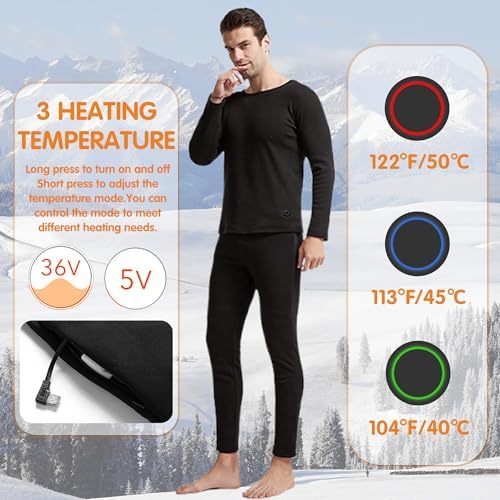 Stay Warm All Year Round with the YANYNGS Electric Heated Thermal Underwear Set
