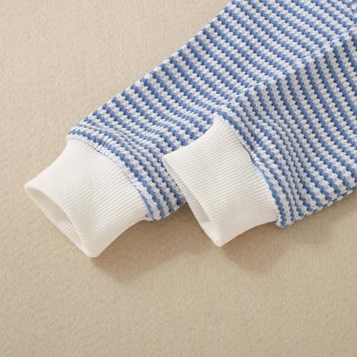 Machine Washable Toddler Boys Outfit Waffle Stripe