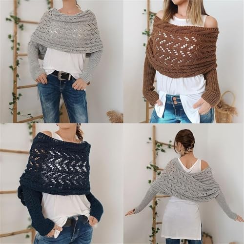 VYOYAO Knitted Cable Survash Wrap for Women Cold Weather