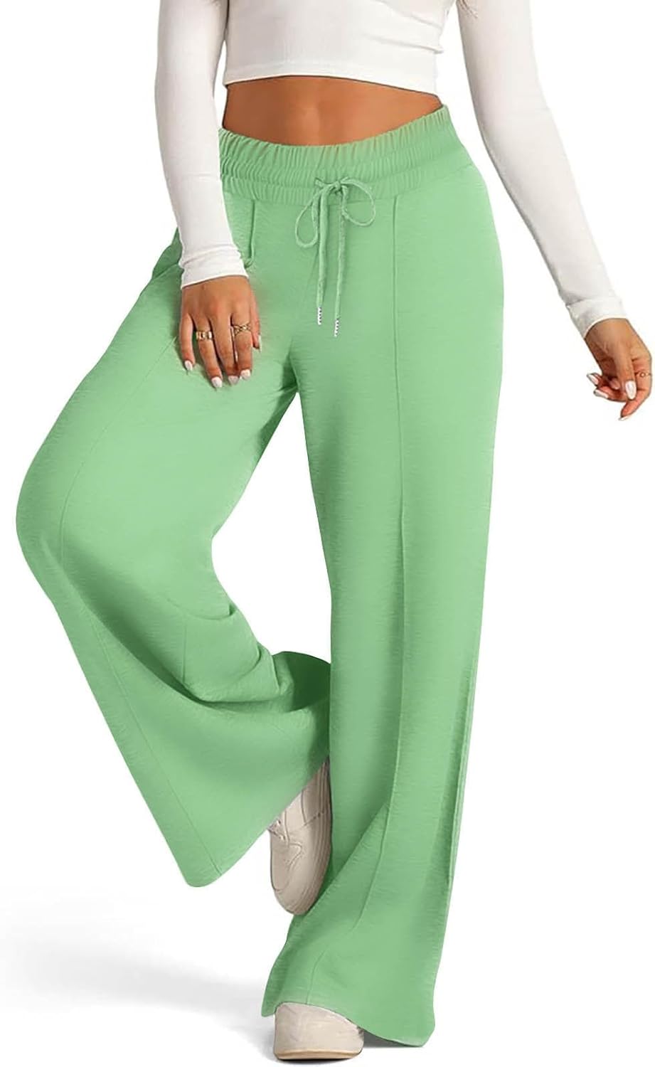 High Waisted Solid Flare Jogger Pants