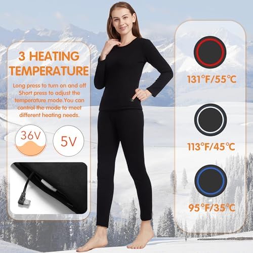 Heated Thermal Base Layer Set for Women