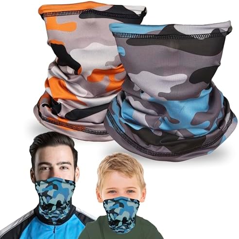 kids camo gaiter daily use UV protection face mask bandana gator cooling