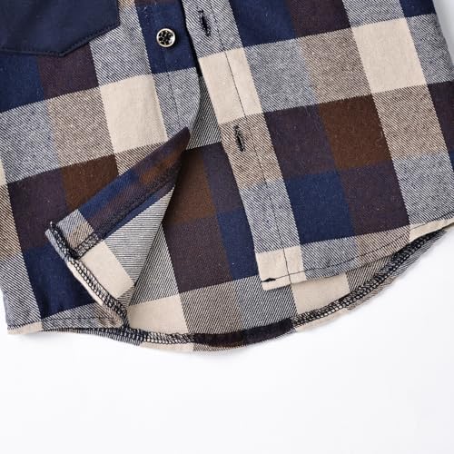 FOCICI Toddler Boy Plaid Button Down Jacket