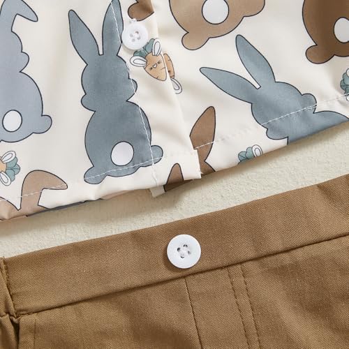 Murnouche Toddler Boy Easter Outfit Button-Down shirt shorts
