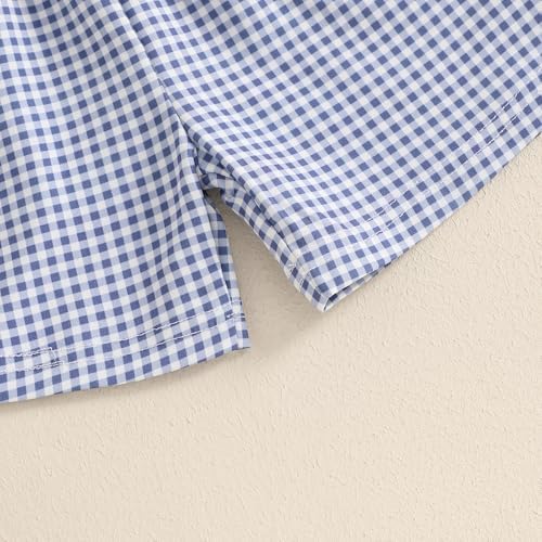 Socutebabe Toddler Baseball Short Sleeve T-Shirt Plaid Shorts Set
