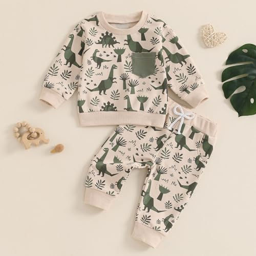Cutie-Powered Toddler Boys 2-Piece Dinosaur Print Set