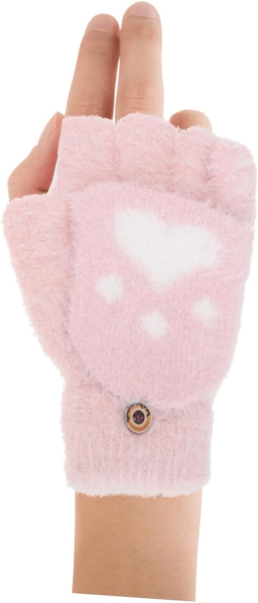 Thick Half-Finger Plush Gloves