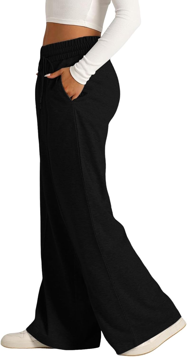 Mens Wide Leg Flared sweatpants with drawstring