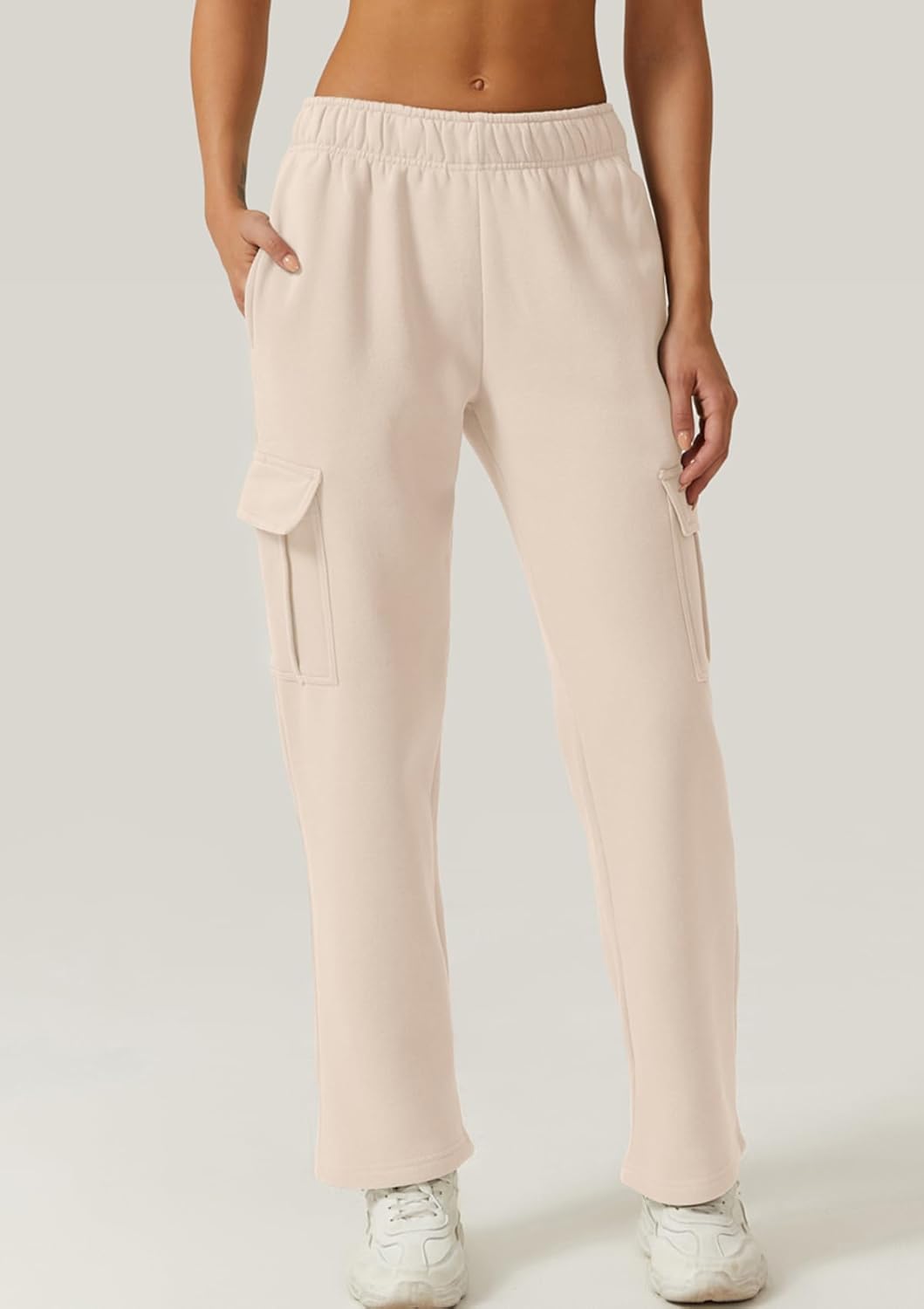 QINSEN - Womens_baggy Elastic Waist Sweatpants