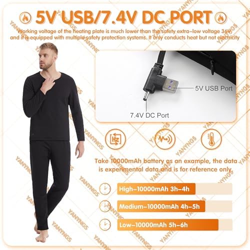 YANYNGS Smart Heated Underwear Set for Men Women