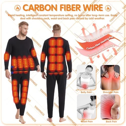 YANYNGS Smart Heated Underwear Set for Men Women
