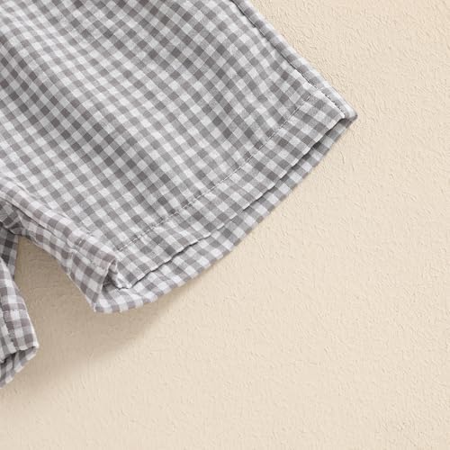 Perfect Baseball Outfit for Summer - Toddler Baseball T-Shirt Gingham Shorts