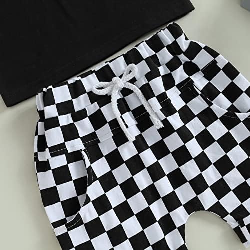 Gueuusu Toddler Boy Summer Outfit Plaid Design
