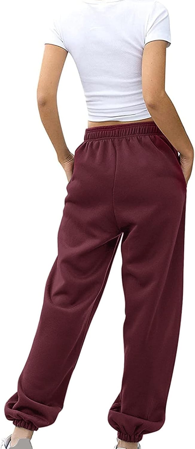 High Waist athletic sweatpants for women Pockets Baggy Comfortable Stylish