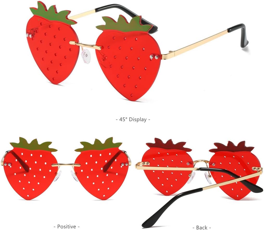 Cute Strawberry Sunglasses for Women Men
