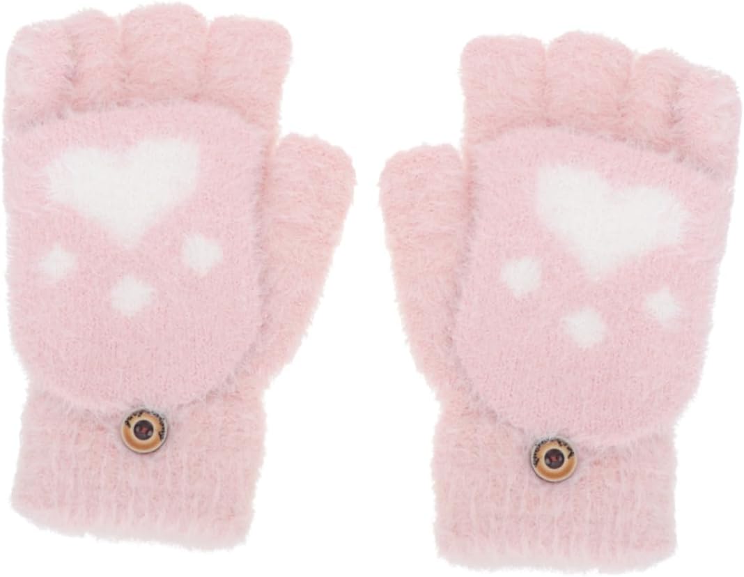 Thick Half-Finger Plush Gloves