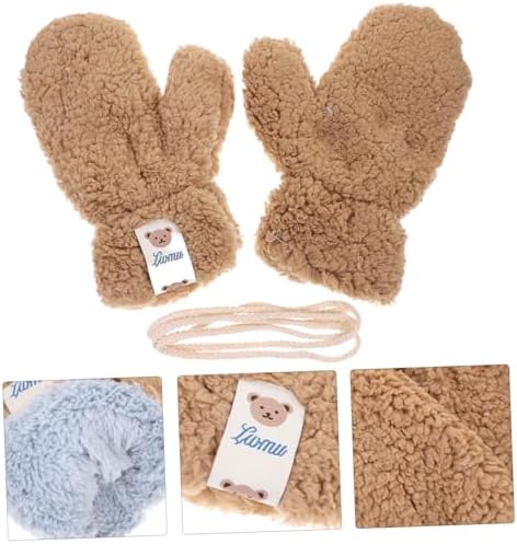 Best Womens Cartoon Plush Winter Gloves Long Warm