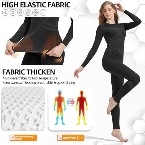 UNIQUEBELLA 3D Spherical Thermal Underwear skiing set compression women fashion