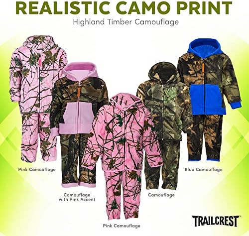 TrailCrest Camo Full Zip Seriously Soft fleece jacket pants set for kids