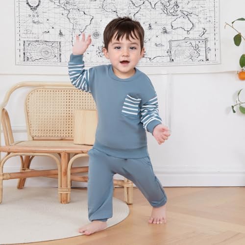 Front-Load 2-Piece Toddler Winter Outfits with Stripe Design