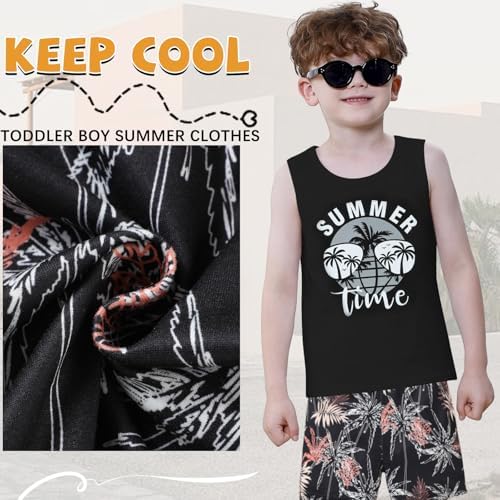 NARPLO Toddler Boy Clothes - Holiday Style Letter Print Tank Set